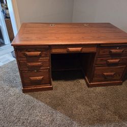 Oak Work Station Computer Desk