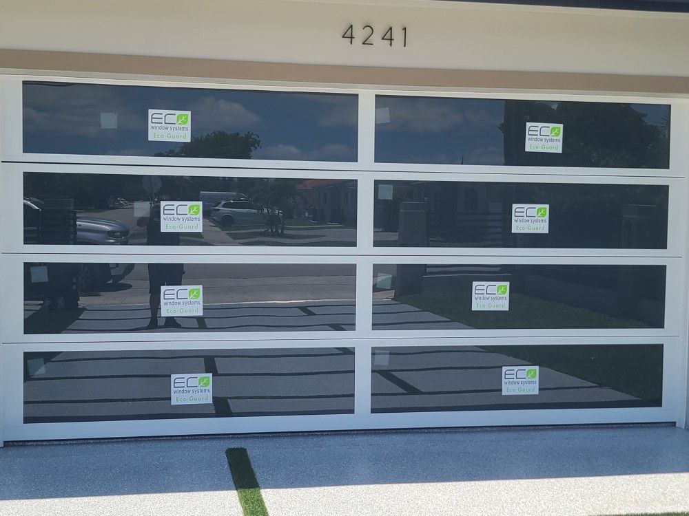 Double Car Garage Door Glass With Side Motor