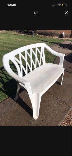 White Plastic Garden Bench