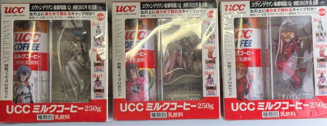 UCC Evangelion Coffee Figure collectibles, imported from Japan.