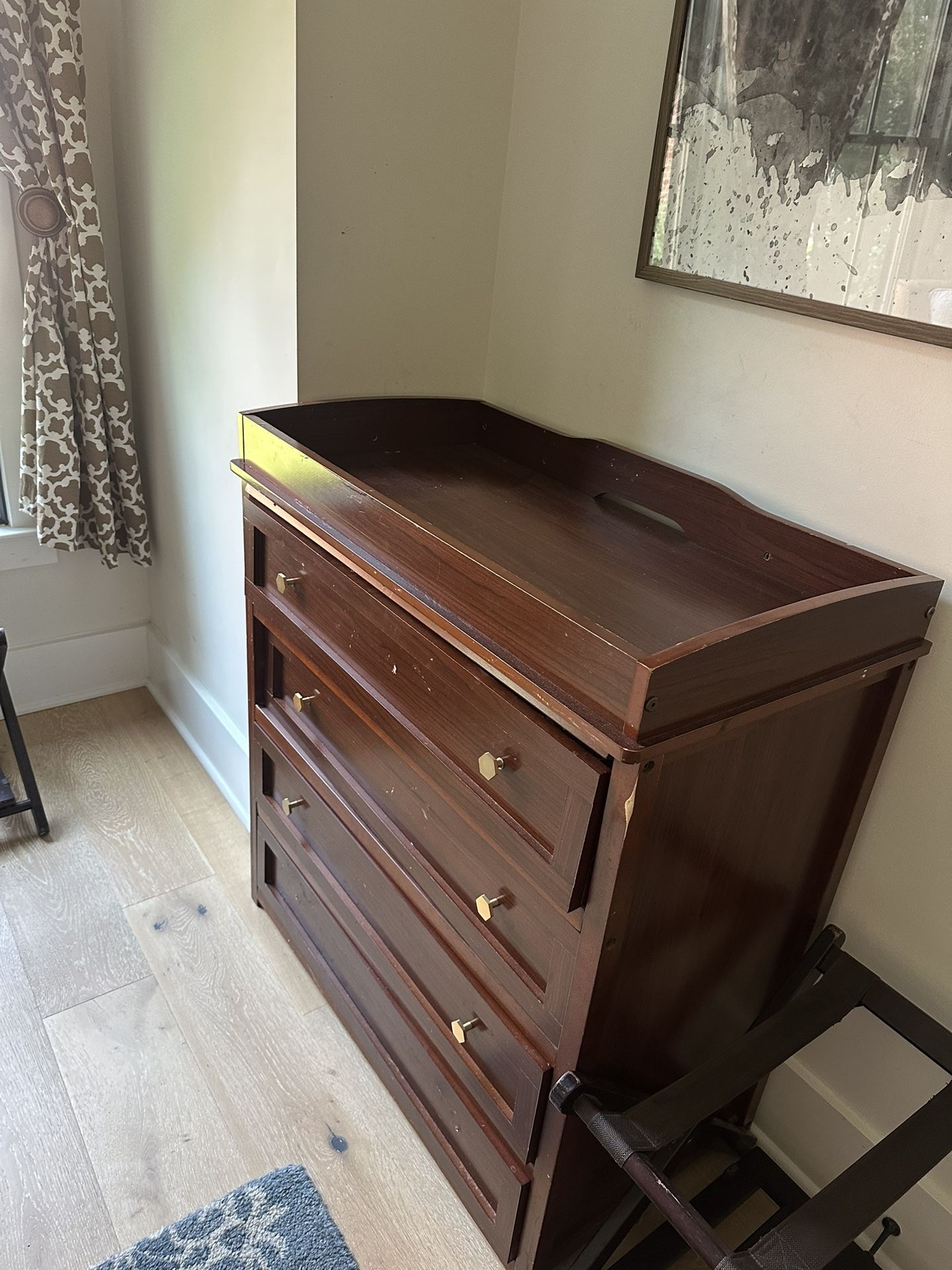 Solid Wood Dresser with Removable Baby Changing Table