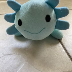 Cute Green Axolotl Plush Toy stuffed animal sewn eyes