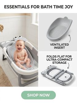 Foldable Baby Bath Tub with Insert
