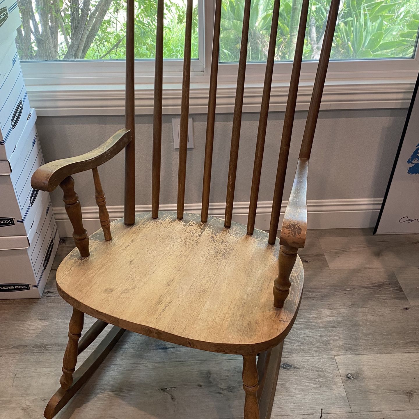 Real Wood Rocking Chair Antique 