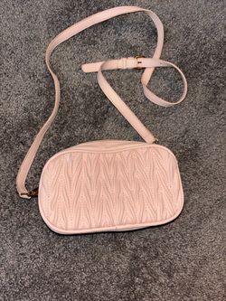 Pink Quilted Crossbody Bag