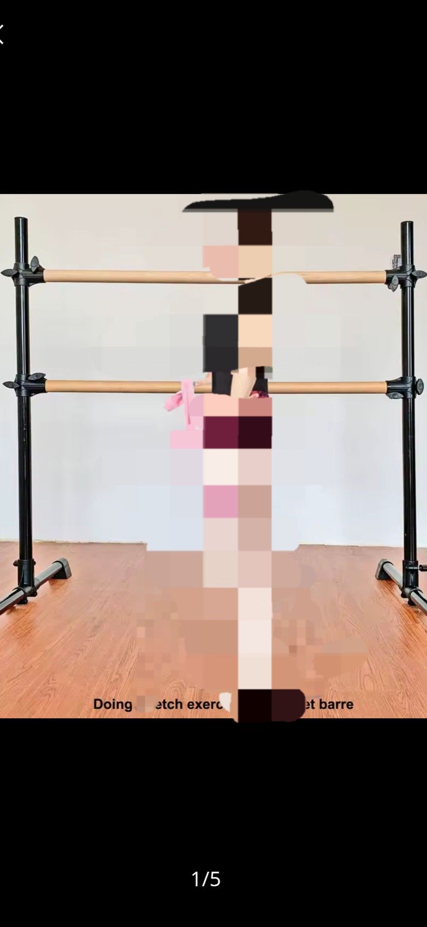 4 Foot Marfula Adjustable Wood Ballerina Barre