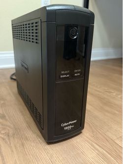 CyberPower CP1500AVRLCD 1500VA/900W Simulated Sinewave Intelligent LCD Mini-Tower UPS System, TAA Compliant, Black