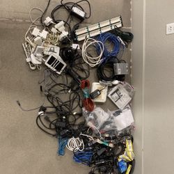 Lot of office electronic Antec Minuet computer Bose Sling Intel supplies cords cables Camera Supply