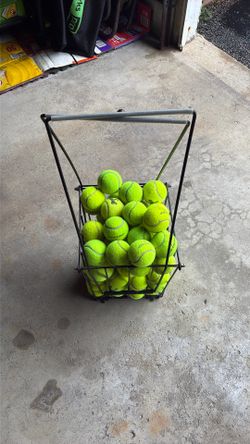 Tennis Ball Hopper/Basket + Tennis Balls – Ready to Practice