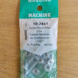 Hillman Machine Combo Round Screws With Nut Zinc (8 Pcs)