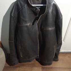 Genuine Leather Jacket Guess Brand Mens XL