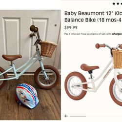 Balance Bike + Helmet 12"