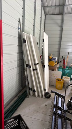 30 X 80 inch and 28 X  80 inch solid wood white doors with black hardware