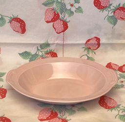 Vintage TS&T Lu-Ray Pastels oval serving bowl Sharon Pink 1940s 1950s