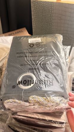 Curtains with Tassel Trim, New in Package