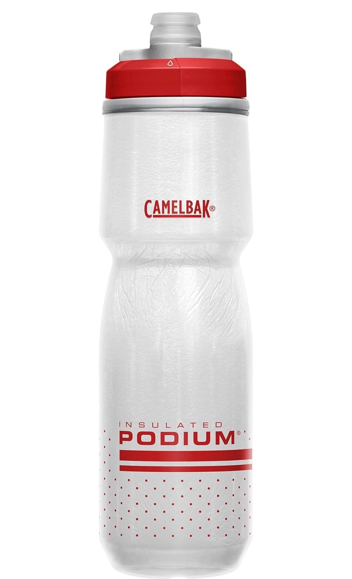 BRAND NEW CamelBak Podium Chill Bike Insulated Squeeze Water Bottle Fiery Red/White, 24oz