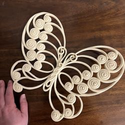 One Large Vintage Midcentury Butterfly Wall Art
