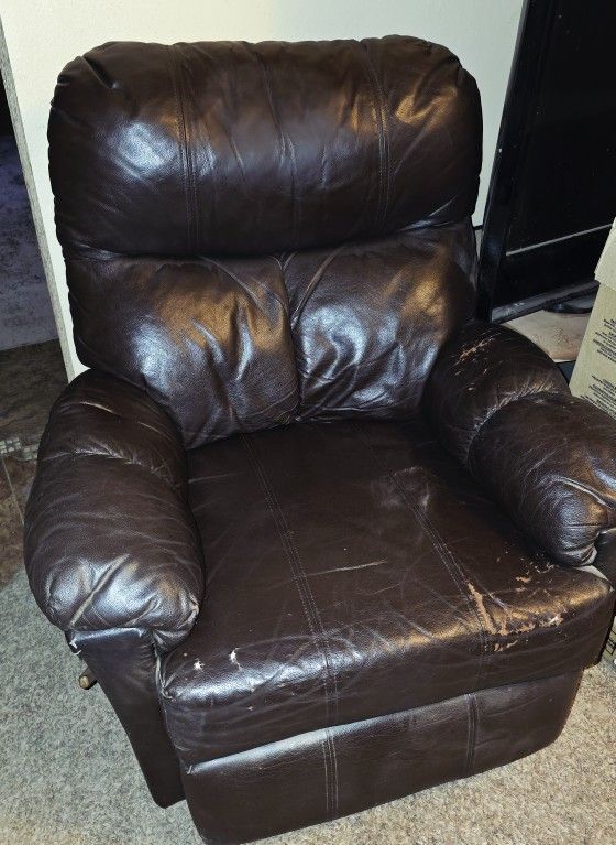 Brown Leather Recliner Chair