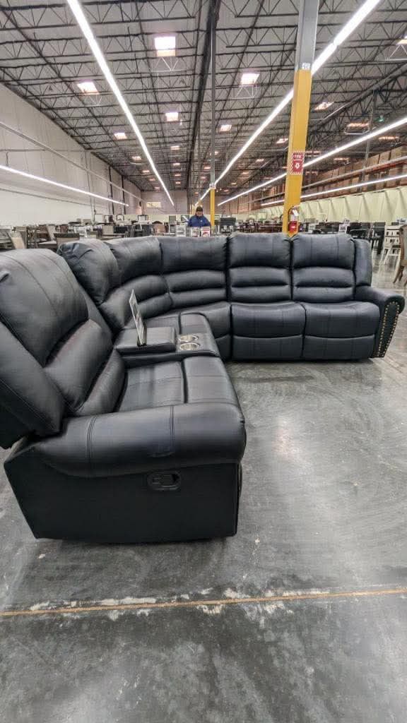 New Black Power Recliner Sectional Couch / Free Delivery 
