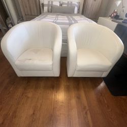 Pair of Italian leather Swivel Chairs 