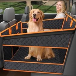 Toffos Dog Car Seat, Extra Stable Backseat Extender For Dogs With Hard Bottom, Waterproof And Foldable Design, Pet Car Seat With Breathable Mesh Windo