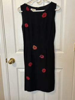 Talbots Size 10Petite Sleeveless Black Dress With Matching Scarf