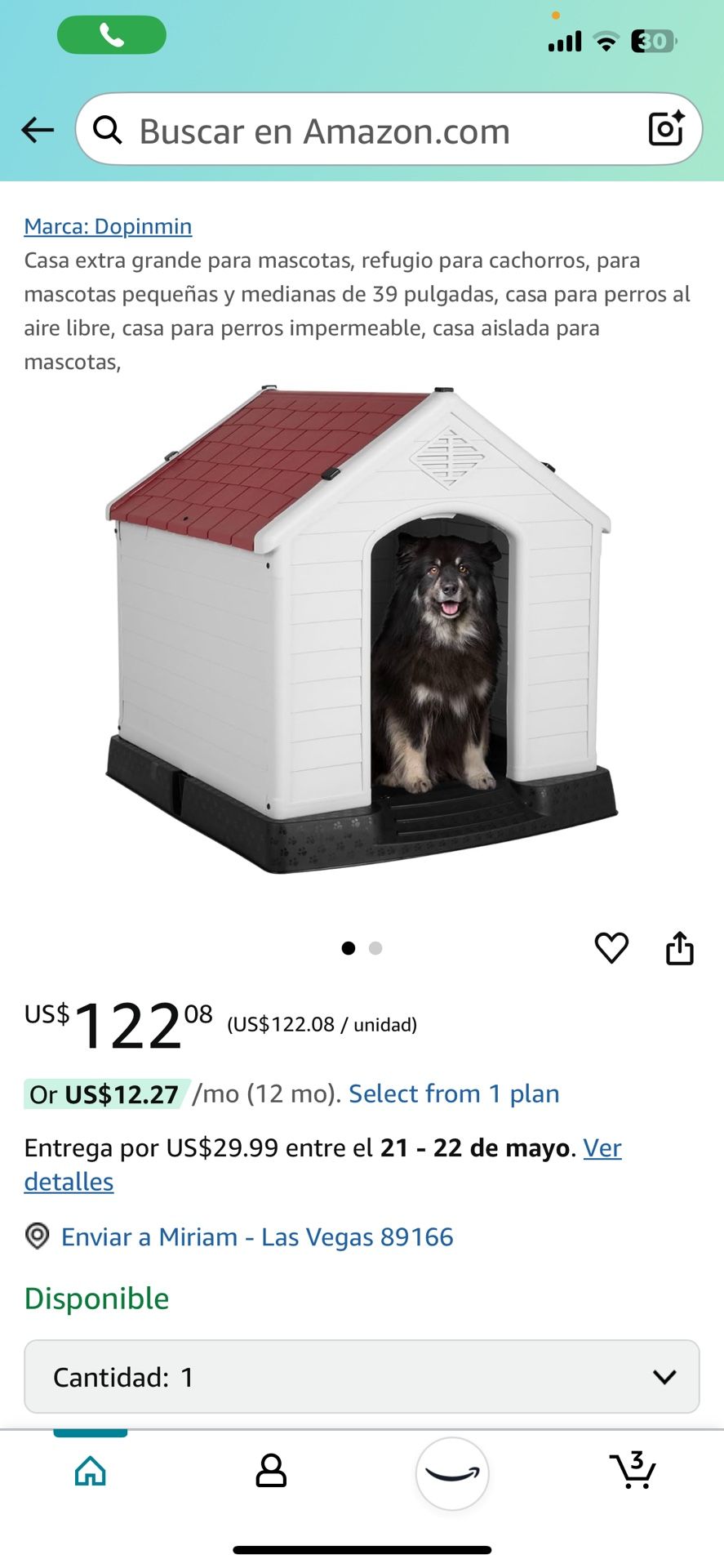 Platic Dog House. Usted But Is In Good Condition