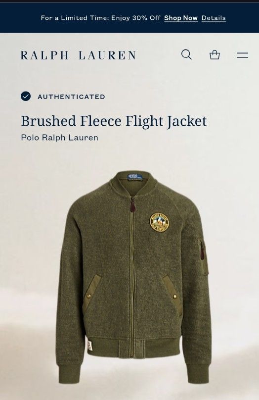 Brushed Fleece Flight Jacket

Polo Ralph Lauren