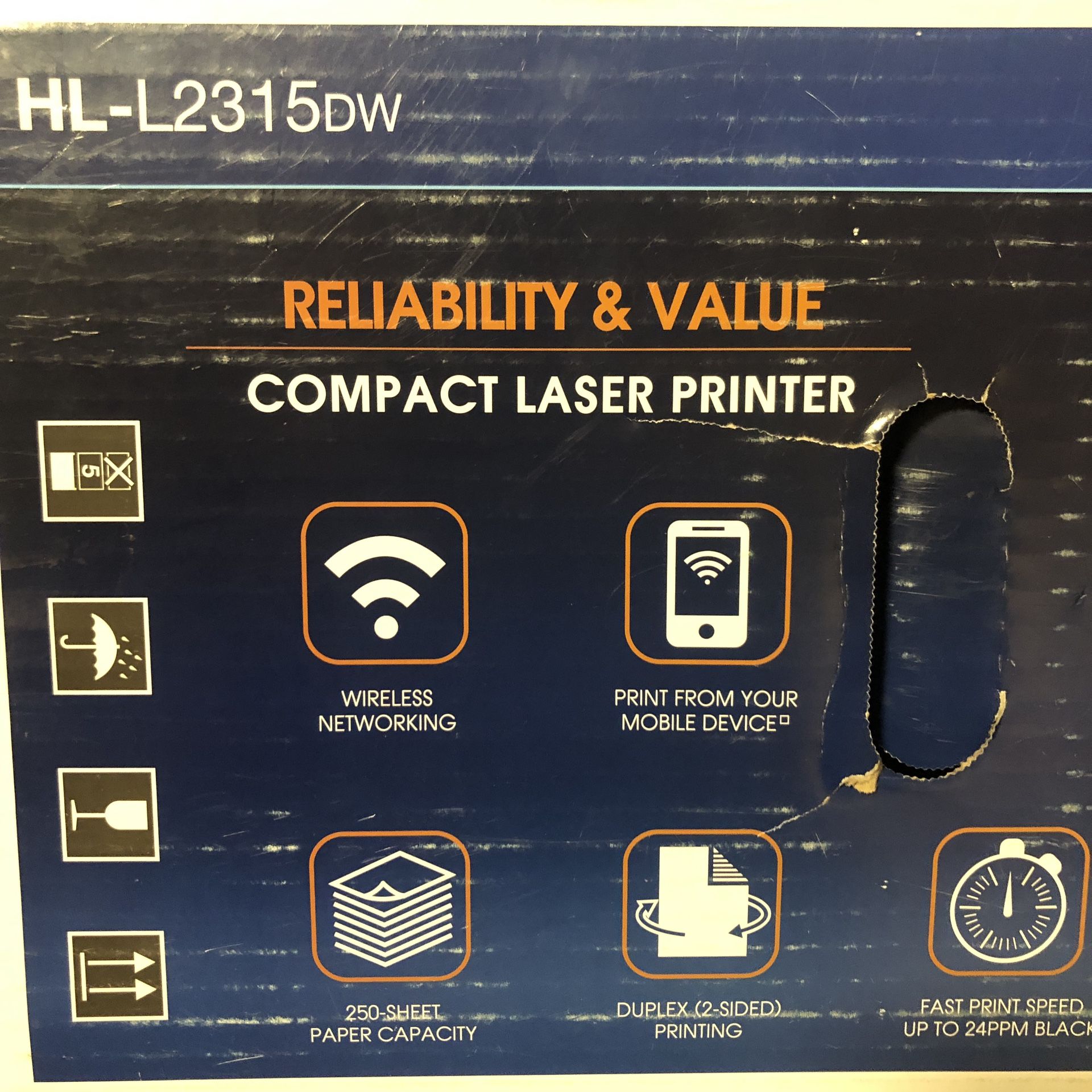 Brother HLL2315DW wifi Laser printer w/ 2 Toner Cartridges for Sale