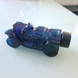 Vintage 1970s Avon After Shave Blue Glass Container