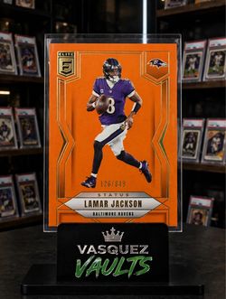 Lamar Jackson Panini Elite Status Orange Parallel #126/849