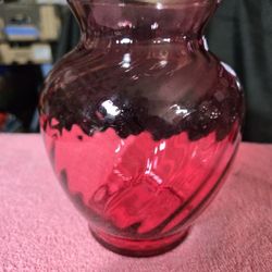 Cranberry Glass Vase #1