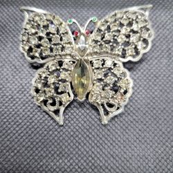 Silver Butterfly Brooch 