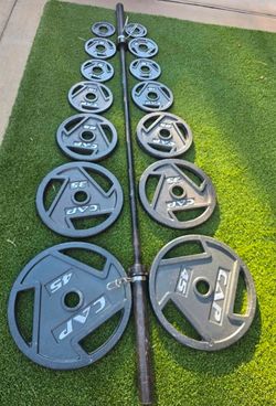 CAP Olympic Barbell with Weight Plates Set