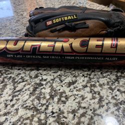 Supercell Soft Ball Bat And Wilson Glove
