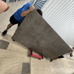 RESTORATION HARDWARE 96” CAST CONCRETE DINING TABLE WITH PLINTH BASE- Rare!