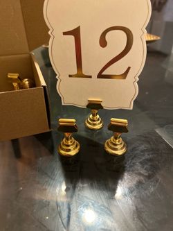Gold table number holders