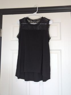 Medium black lace goth tank top