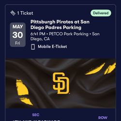 Padres Parking Ticket Friday May 30