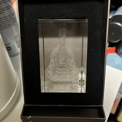 Hennessy Crystal Hologram Paperweight Keepsake 