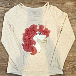 Girls Size 7/8 Unicorn Fashion Top