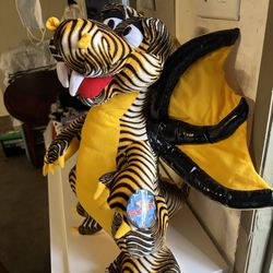 Zebra Striped Dragon Plush Toy by toy factory