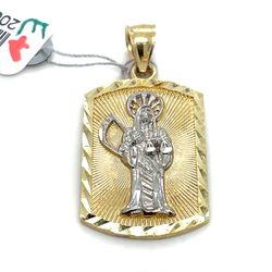 14Kt Two Tone Gold Santa Muerte Pendant 4.36g 200517/9