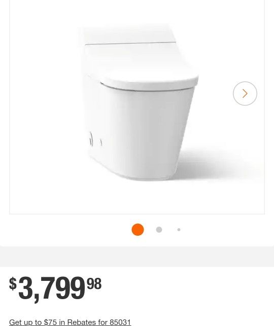KOHLER Innate 12 in. Rough In One-Piece 1.0/1.28 GPF Dual Flush Elongated Smart Bidet Toilet in White with Warm Air Drying