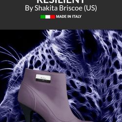 Purple Leather Wedge Pump Heels