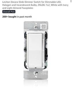Leviton Decora Slide Dimmer Switch for Dimmable LED, Halogen and Incandescent Bulbs, DSL06-1LZ