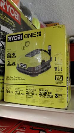 RYOBI ONE + 18V DUAL FUNCTION DIGITAL INFLATOR/DEFLATOR (TOOL ONLY)