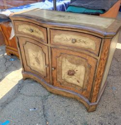 French Country Wood Sideboard Cabinet