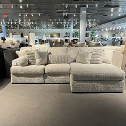 Grey 3PC Chaise Sectional Couch