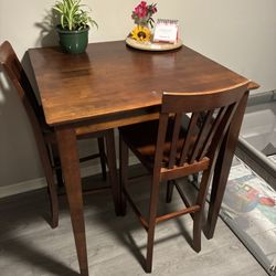 High Top Wooden Bistro Table